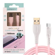 Cabo USB para tipo C 3,0A 1,0 metro 18W 3A rosa