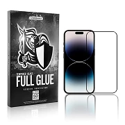 Proteggi schermo curvo in vetro temperato Full Glue per iPhone 15 Pro Max nero