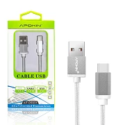 (Pack 20) Cable Cuerda de Datos y Carga APOKIN USB 2.0 a Tipo C 1.2m - 2 Colores