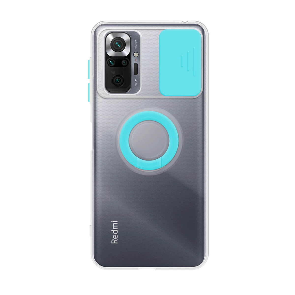 Funda Redmi 9A Transparente con Anilla y Cubre Cámara 5 Colores