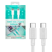 (Pack 12) Cable de Datos y Carga Ultra Rápida 3.0A USB-C/USB-C 5A 100W Cable Alto Rendimiento 1Metros - Blanco