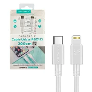 (Pacote 12) Ultra-Quick Cabo de dados 3.0A Lightning/USB-C 3A 20W Cable High Performance 3Metros - Branco